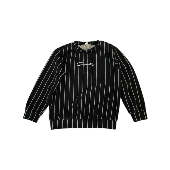 Shein Black White Pin Stripe Design Pretty Kids Shirt Size 10Y - Picture 1 of 3